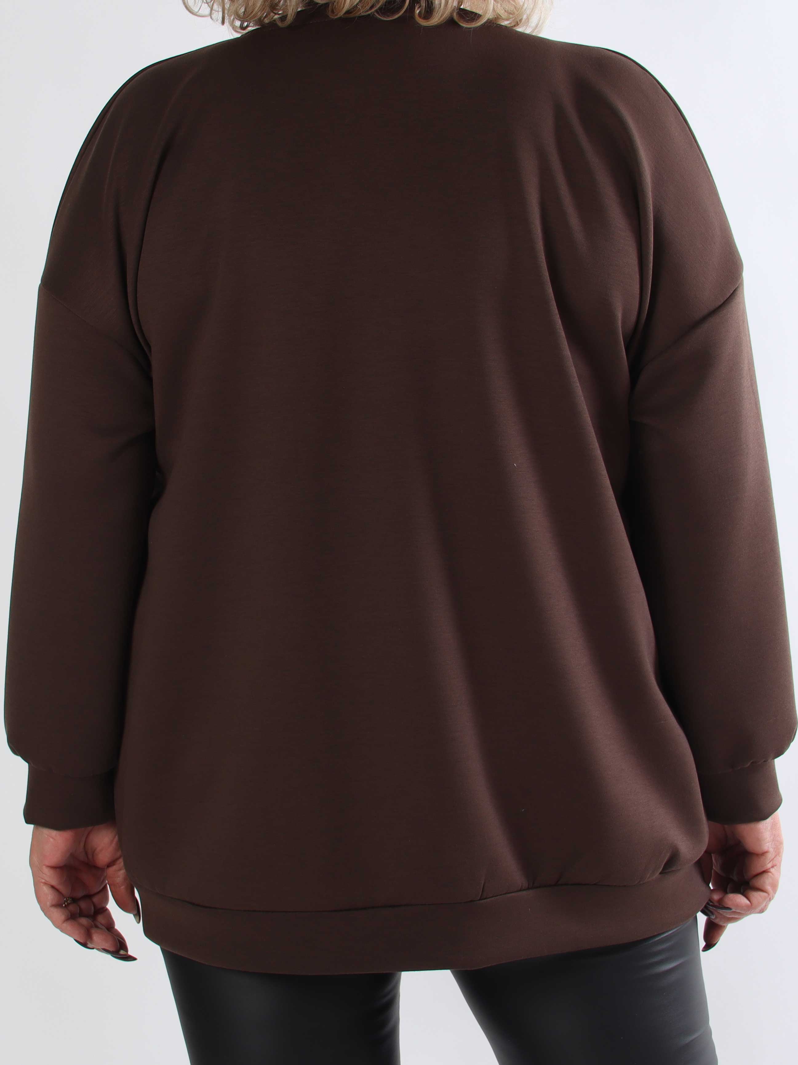 Lindsay - Blød plus size sweatshirt med SOHO skrevet på brystet